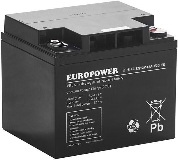 Europower AGM Battery EPS 12V 42Ah - Lifespan 8-12 years