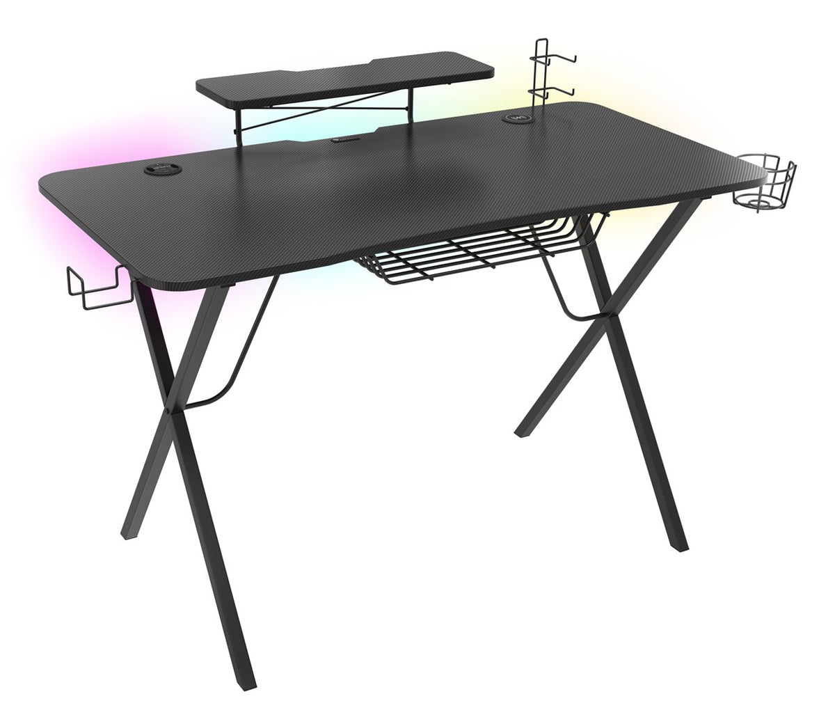 GENESIS Holm 300 RGB Gaming Desk Black with RGB Backlighting