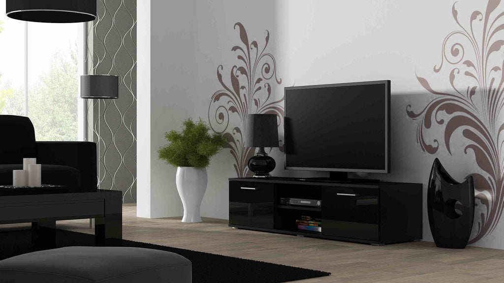 Cama TV Stand SOHO 140 Black/Black Gloss