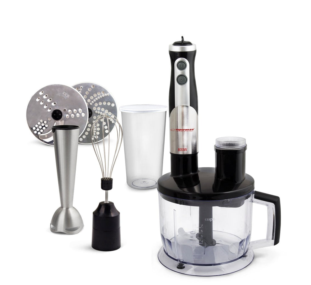 Esperanza EKM004 Immersion Blender 0.6 L Black Silver Transparent 800 W