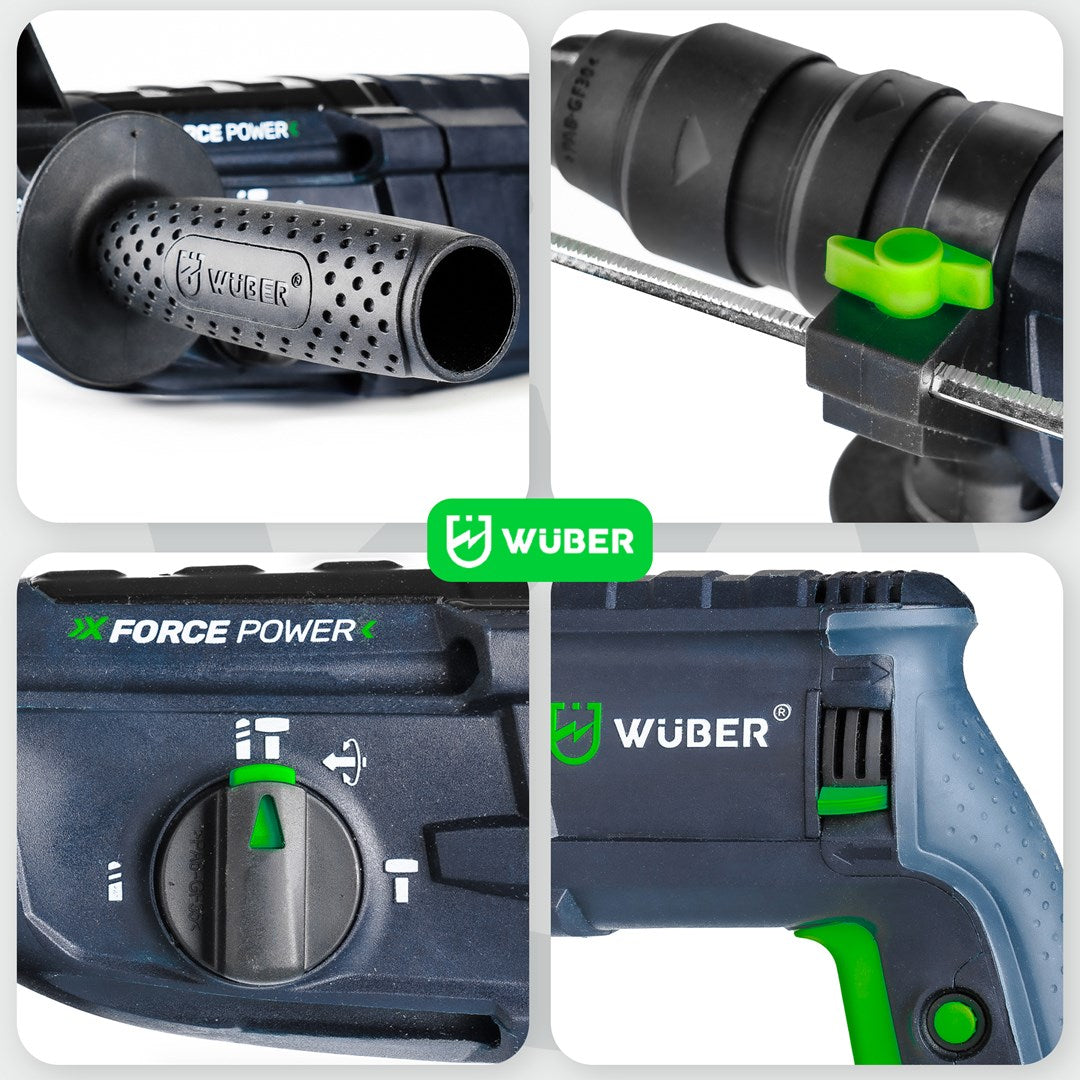 Rotary hammer with 4 J impact energy 2500 W W28920 WUBER