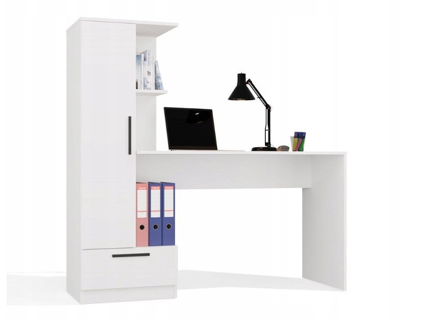 Cosmo Desk + Bookcase Set  White
