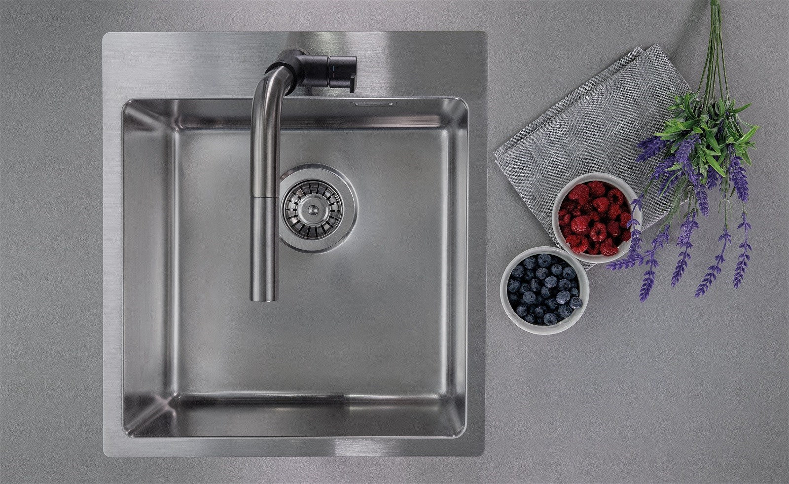 Deante Steel Sink 1-Bowl 45 x 50.5 cm