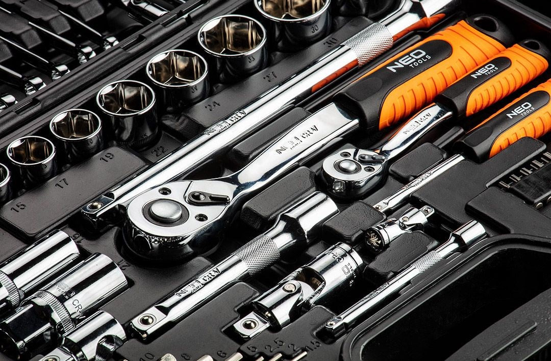 Socket Wrench Set 1/4 1/2 77 pcs CrV for Various Sizes
