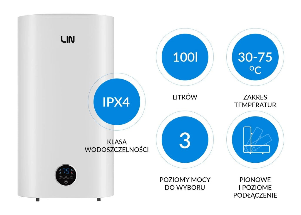 LIN LIFVD1SMWH 100L UNIVERSAL electric water heater  white  WiFi