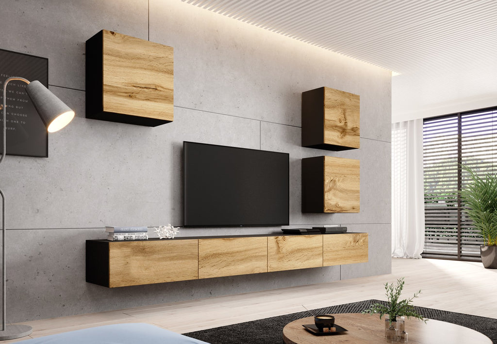 Cama TV Stand VIGO 140 30/140/40 Black/Wotan Oak