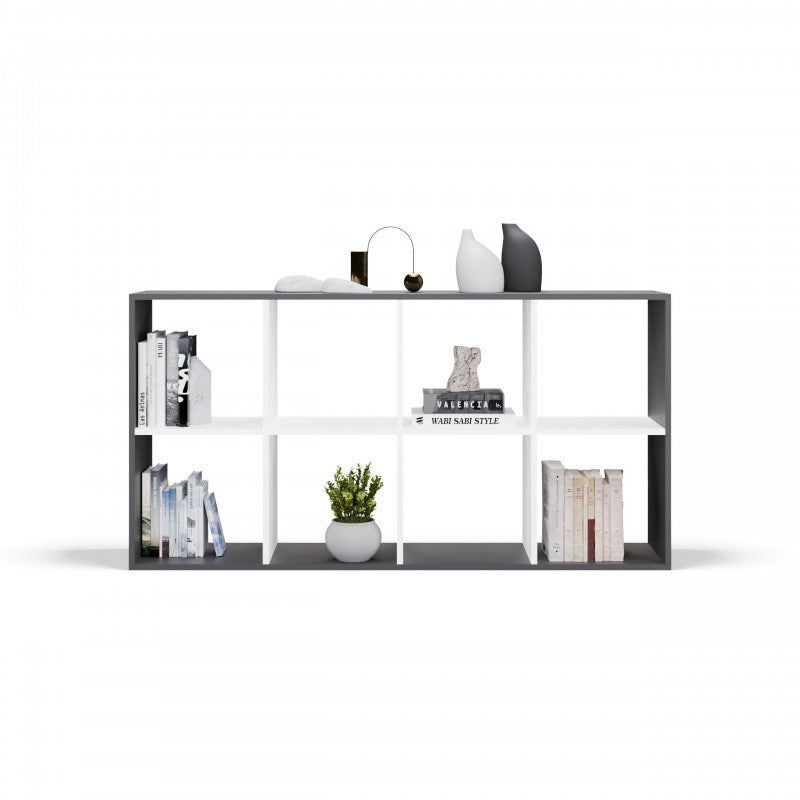 MALAX 2X4 SHELVING UNIT  ANTHRACITE/WHITE