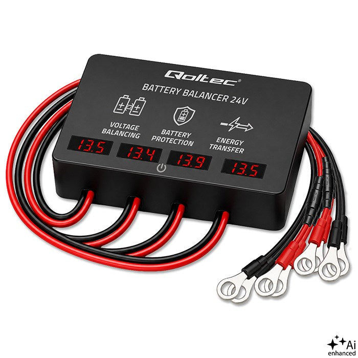 Qoltec 48V Voltage Balancer for 4 x 12V Batteries 10A
