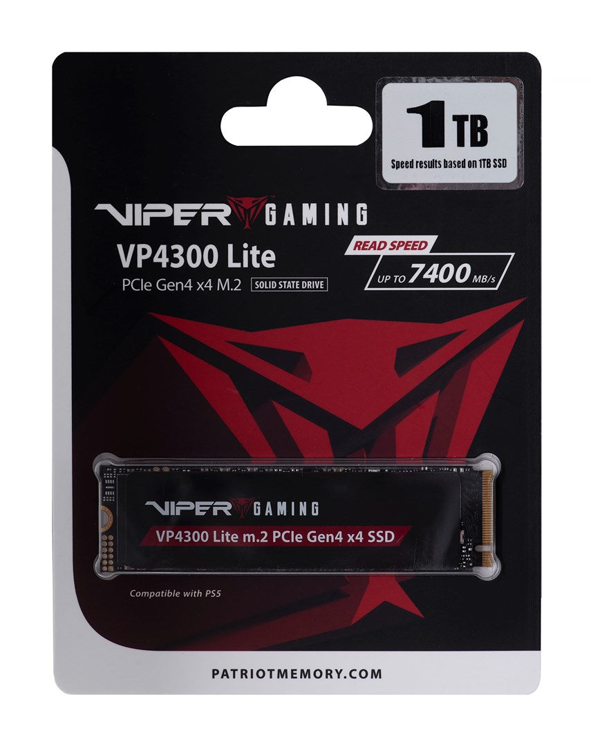 Patriot Memory VP4300 Lite M.2 1 TB PCIe 4.0 NVMe SSD, Model VP4300L1TBM28H
