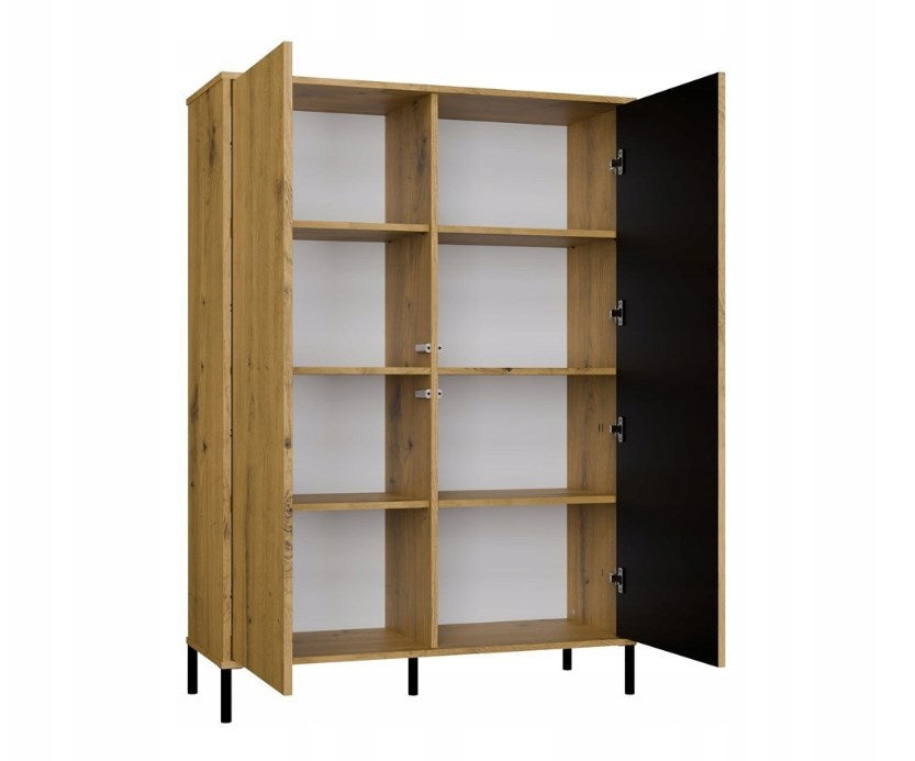 KAMARO 2DD SLIM/THICK OAK DISPLAY CABINET