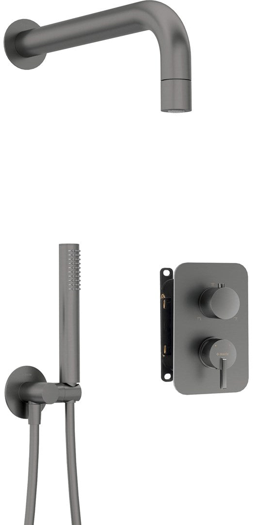Deante Concealed Shower Set Mixer Box Hand Shower Brass Round