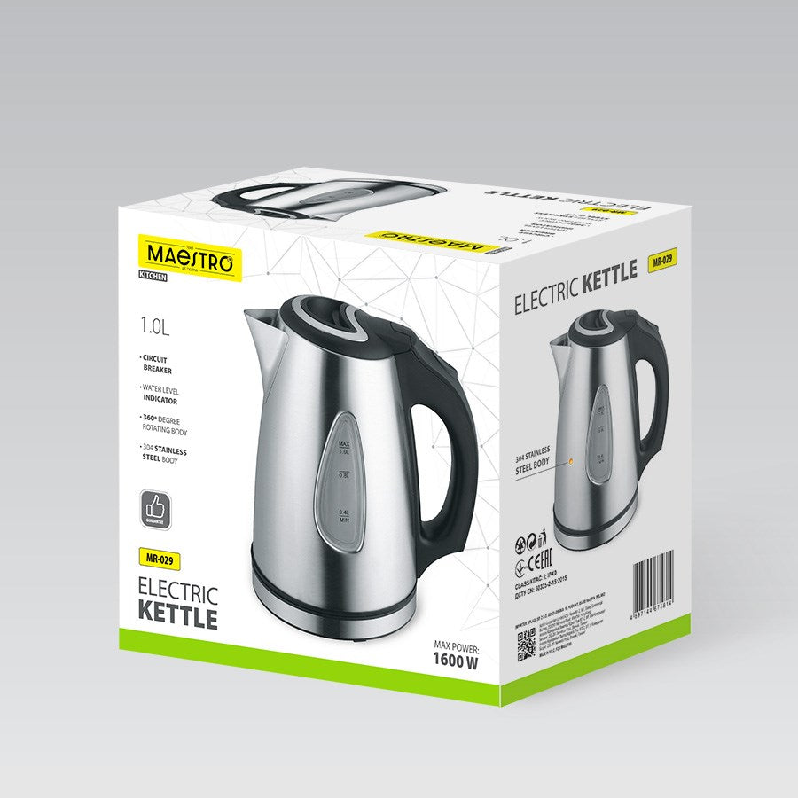 MAESTRO Electric Kettle MR-029NEW 1 L Stainless Steel 1600W