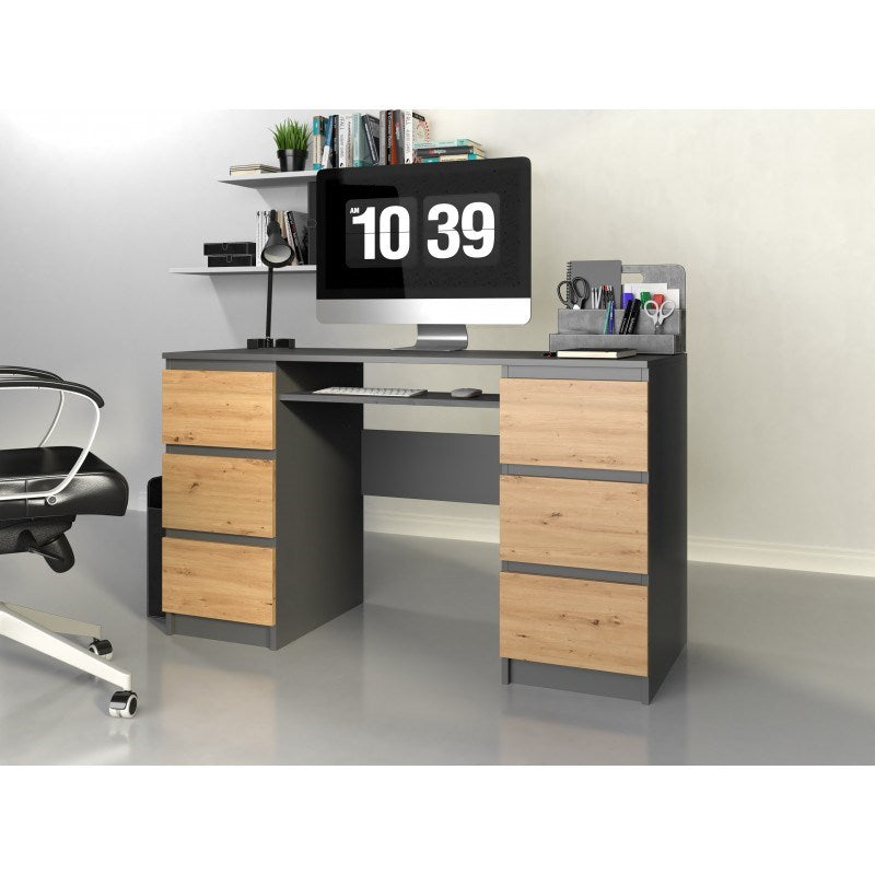 KUBA Desk 130x51x76 cm Anthracite/Artisan