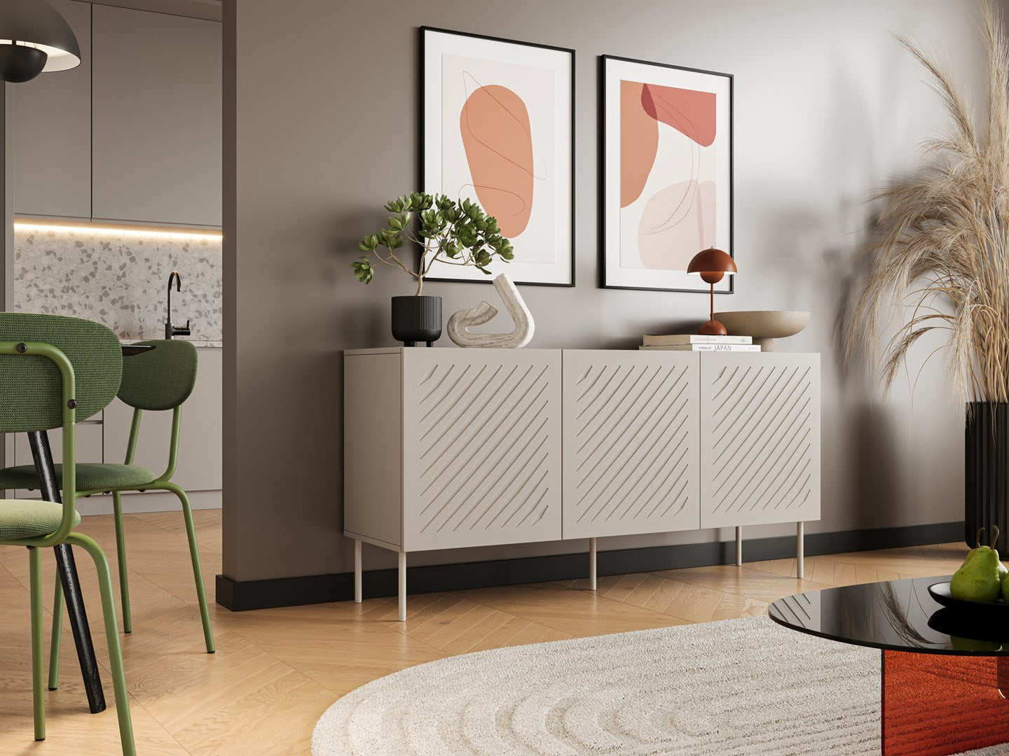 Cama SIENA Chest of Drawers 150.5x40x75 Cashmere Matt