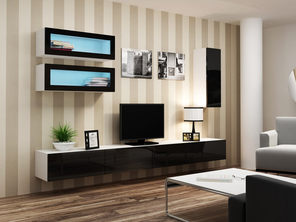 Cama Wall Cabinet VIGO 90 Black/White Gloss 1 Door 90/35/32