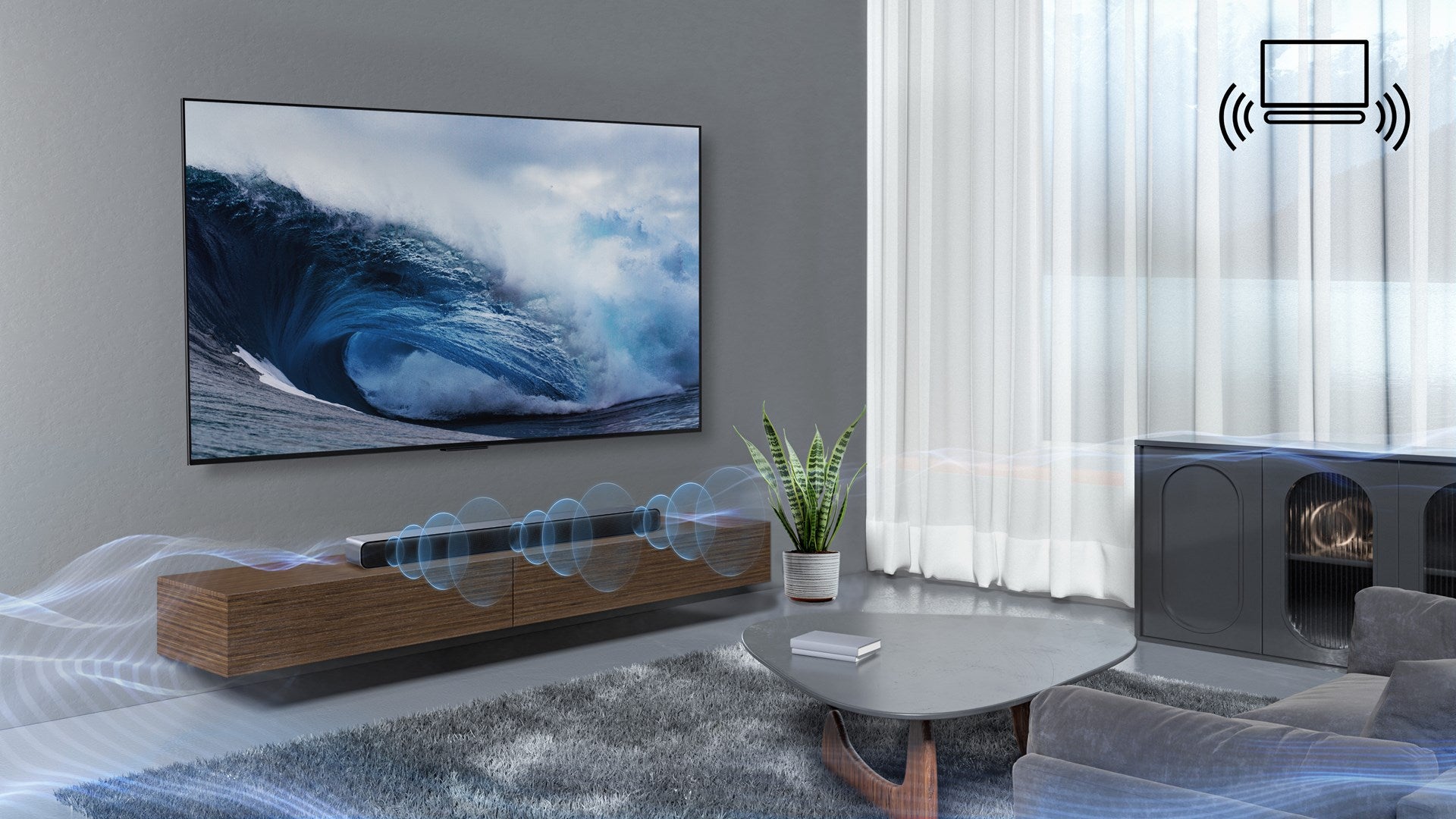 TCL Soundbar S45HE - Dolby Atmos 2.1 with Integrated Subwoofer - Black