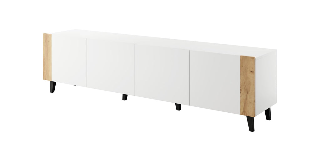 RTV Cabinet FARO 200x42x52 White Matt + Oak Craft