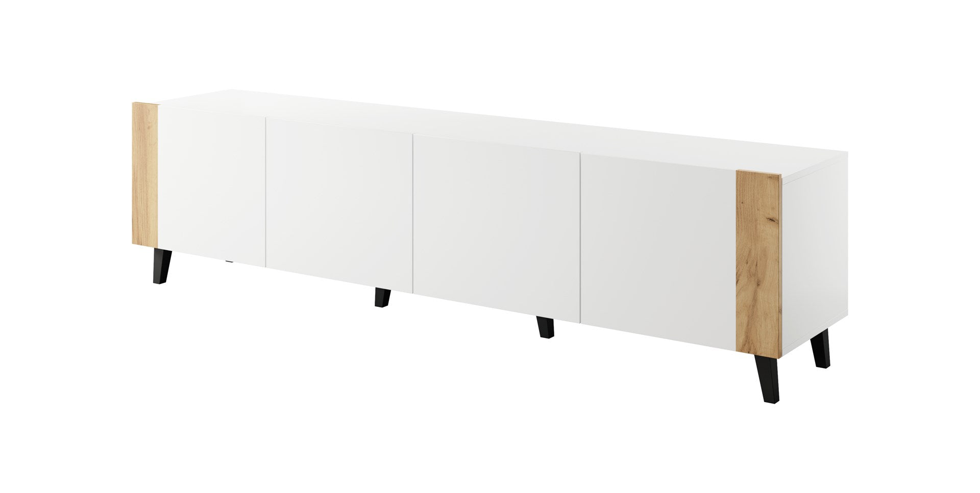 RTV Cabinet FARO 200x42x52 White Matt + Oak Craft