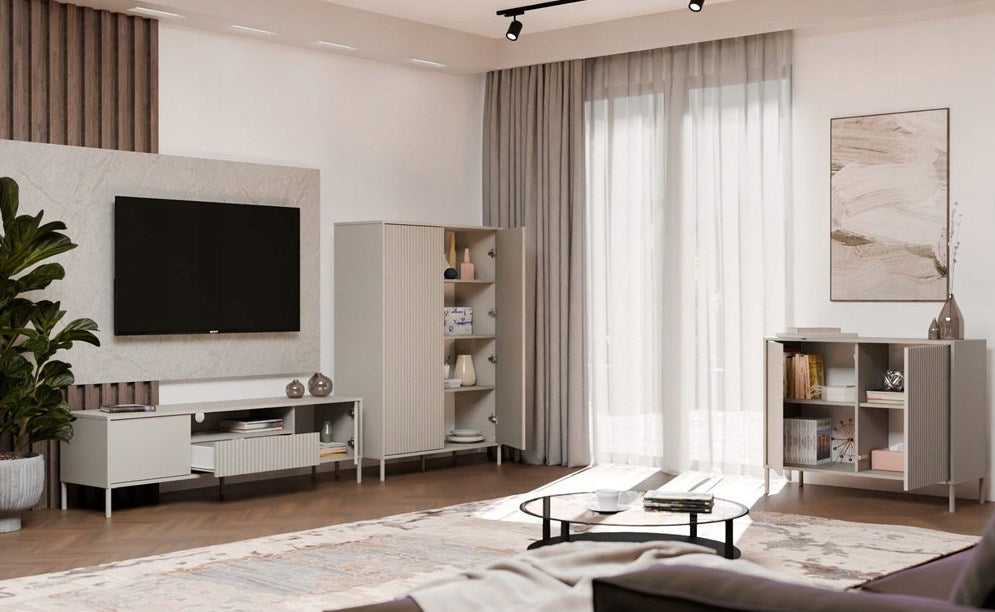 RTV KAMARO 160 Slim Cashmere TV Cabinet - Modern Design