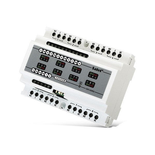 SATEL I/O EXPANDER DIN 35 INT-IORS - 8 Channels, 230V AC Adapter