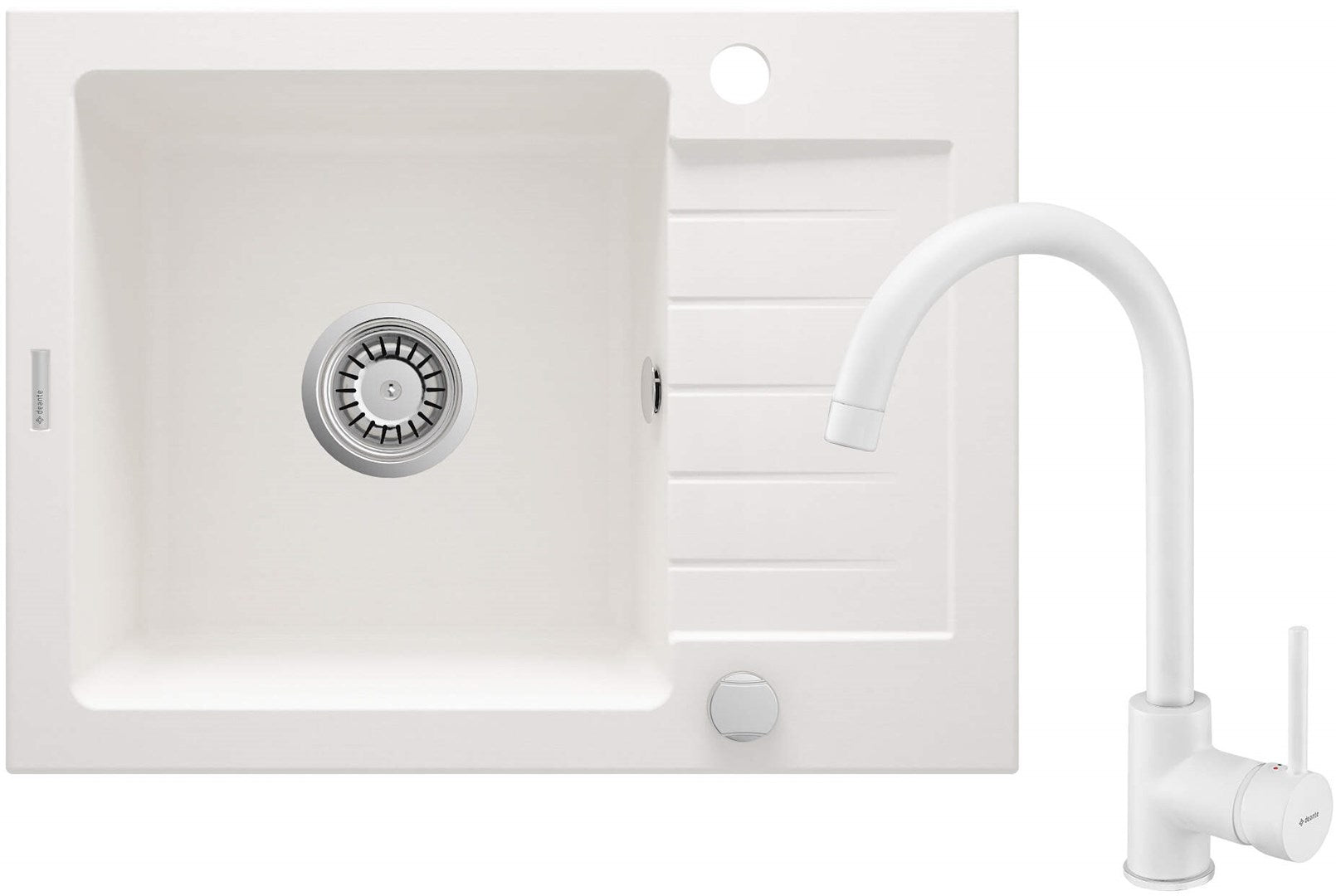 Granite sink with 1-bowl faucet with drainer