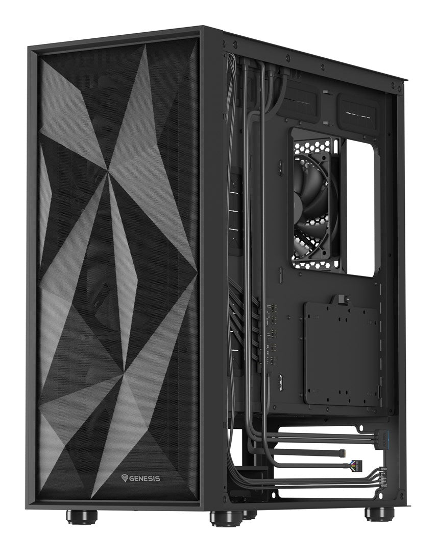 Genesis Diaxid 605F Midi Tower Case with USB-C Window Black