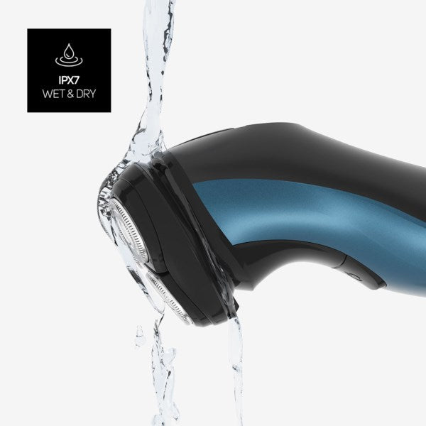 Taurus 3 Side Shave IPX7 Rotation shaver Trimmer Black  Blue