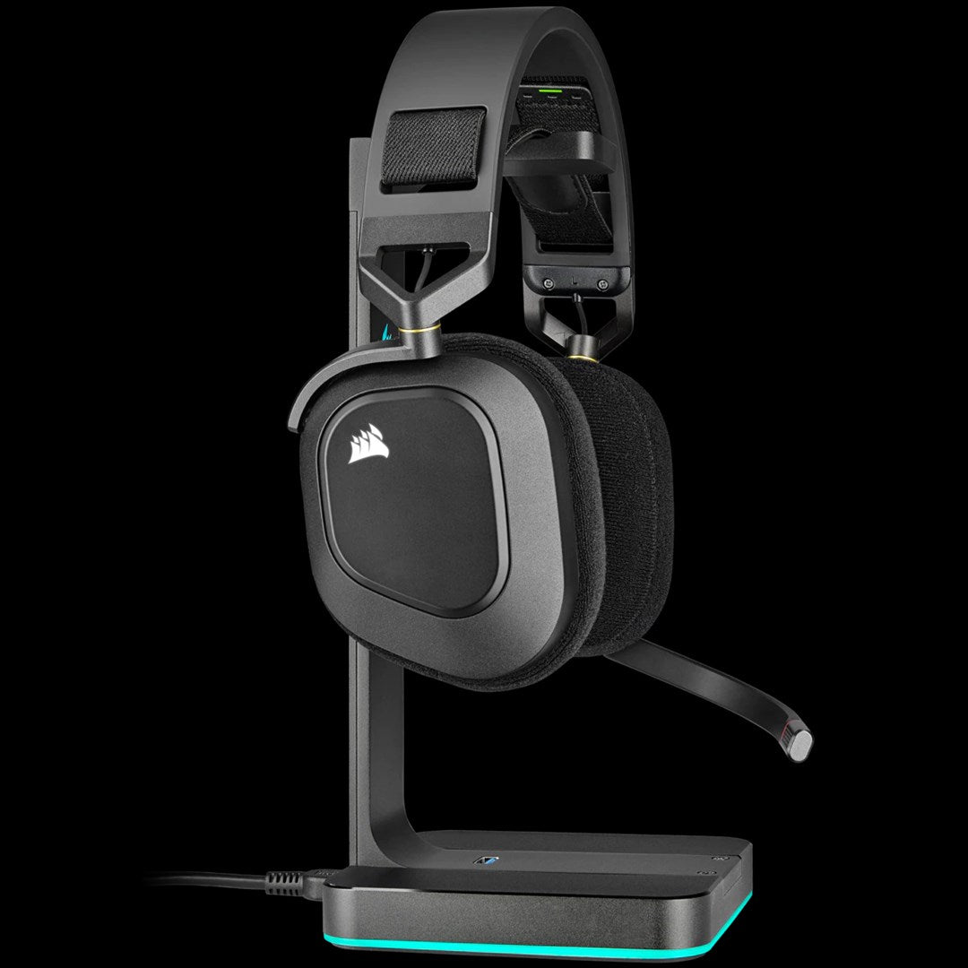 CORSAIR Gaming HS80 RGB Wireless Headset - Over-ear - 2.4 GHz - USB