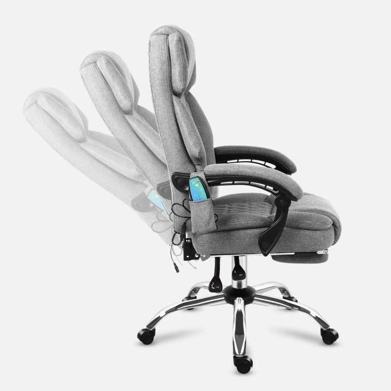 Boss 6.0 Grey Swivel Chair - Massage Function - Ergonomic Design
