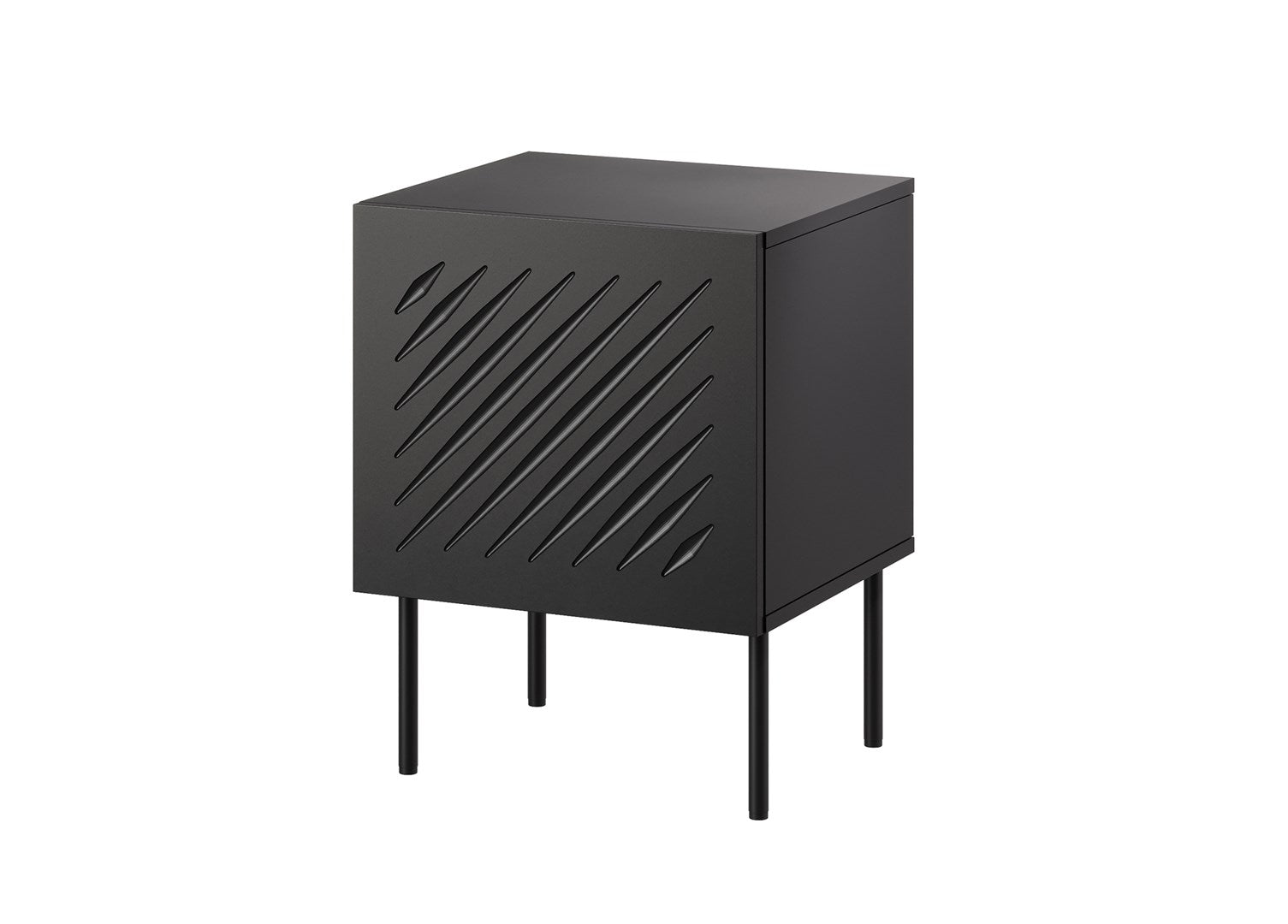 Bedside Table 2 pcs SIENA 44.5x40x59 cm Black Matt