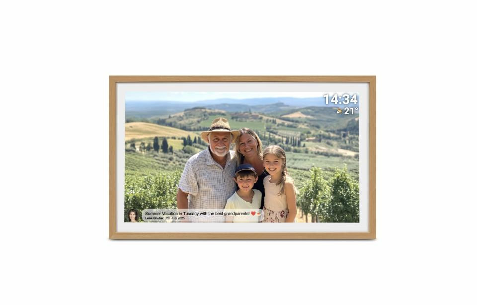 Denver PFF-3263LW Digital Photo Frame Wood 80 cm (31.5") Touchscreen Wi-Fi