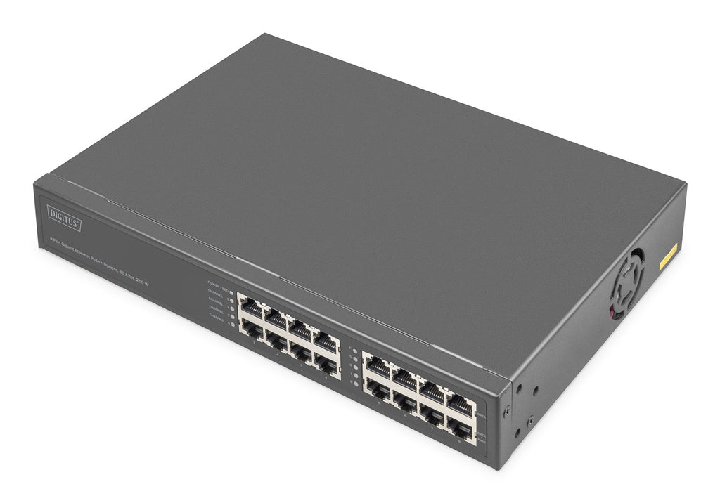 DIGITUS 8-Port Gigabit Ethernet PoE Injector - 802.3bt, 250W - DN-95118