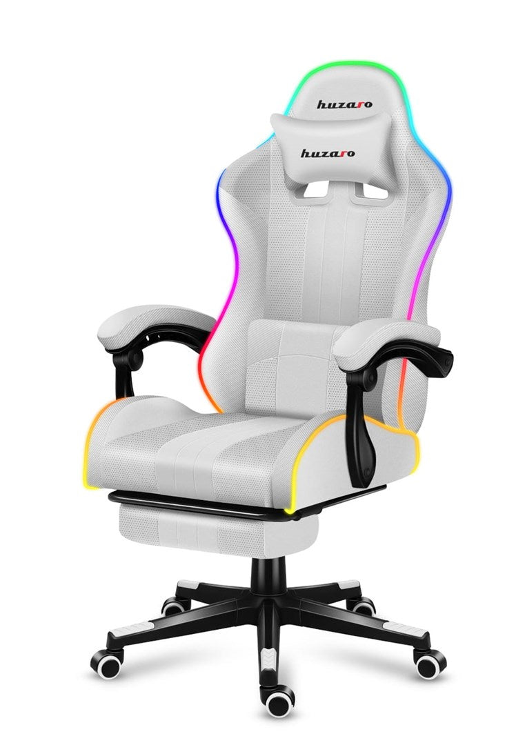 HUZARO FORCE 4.7 RGB White Gaming Chair - Ergonomic Design