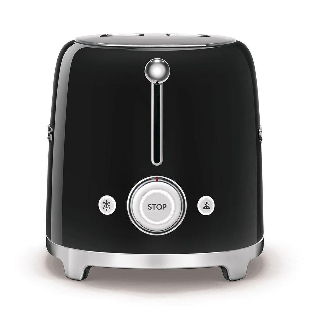 Smeg TSF02BLEU 4-Slice Toaster, Black, 36 mm Slots, 6 Browning Levels
