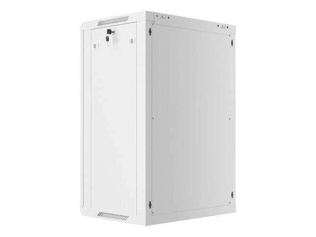 Lanberg wall-mounted installation rack cabinet 19'' 18U 600x450mm gray (glass door)