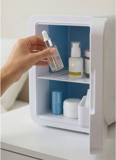 ELLE 6 L Cosmetic Fridge with LED Makeup Mirror White