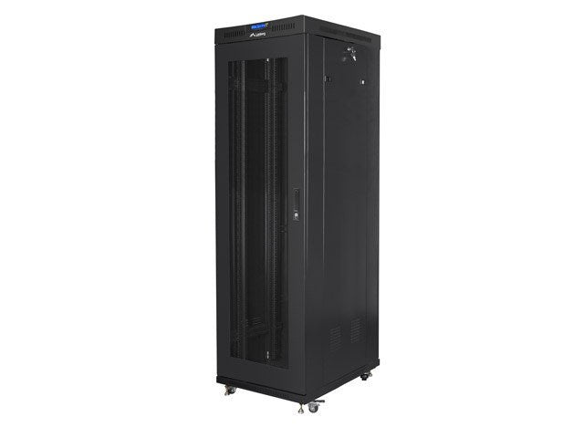 Lanberg Free-standing Rack Cabinet 42U Black FF01-6042-23BL - 1200 kg Capacity, LCD Display, Key Lock