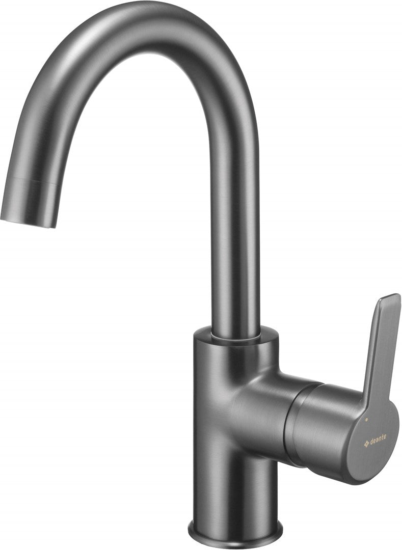 Deante Arnika Titanium Freestanding Washbasin Faucet U-Spout
