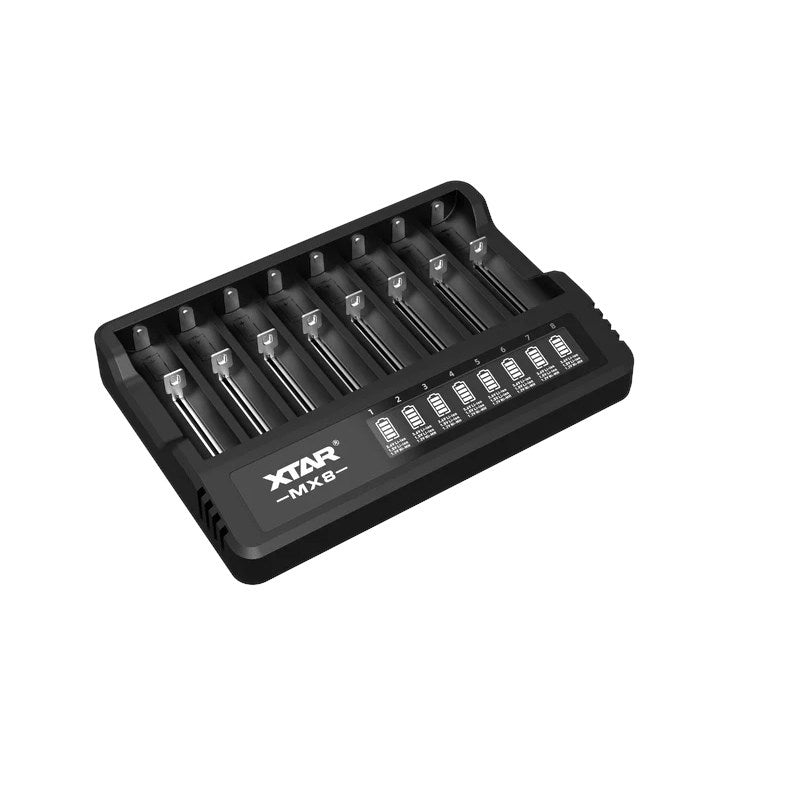 Battery charger Li-ion 3 6V / 3 7V / 1 5V and 1 2V Ni-MH XTAR MX8