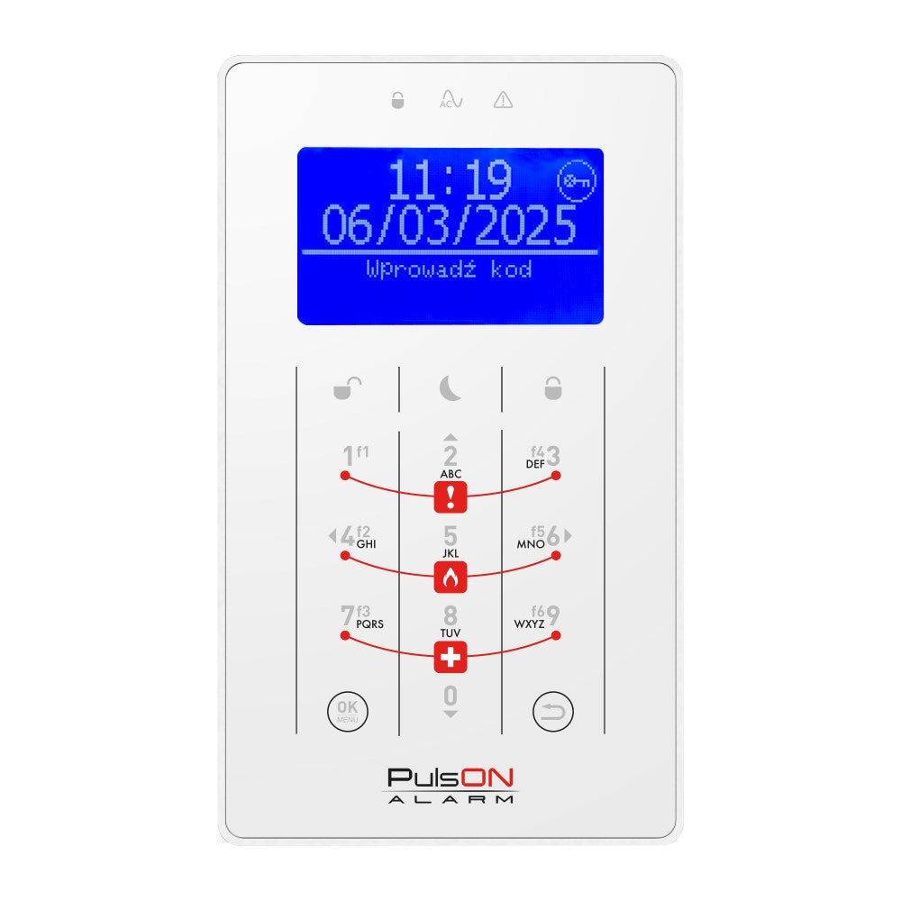 BCS Alarm System End-effector 3075 g 135x390x440mm Model PulsON LCD(BLU)/S WH