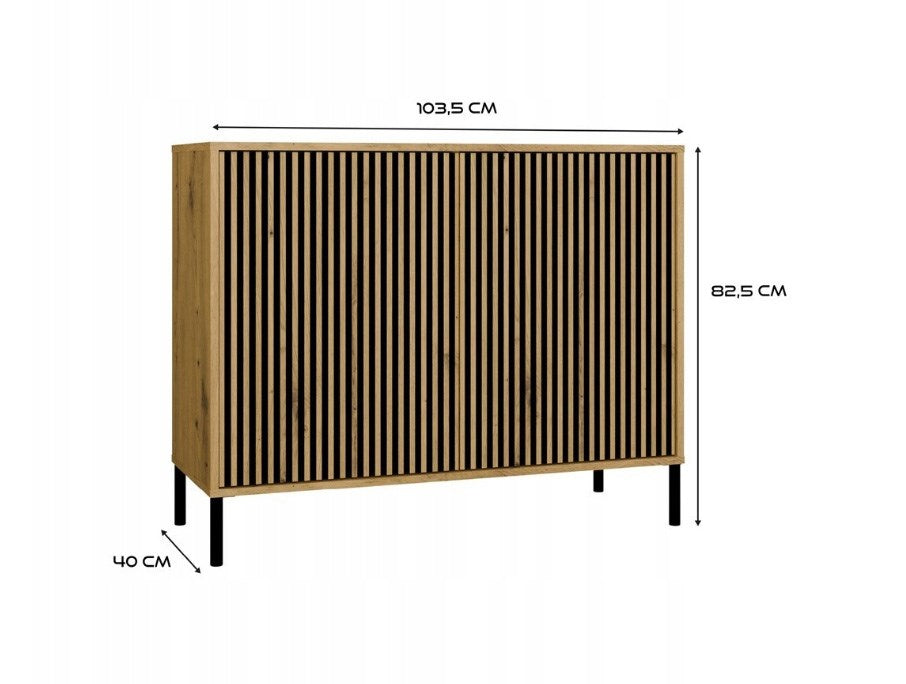 KAMARO 2D Slim Chest of Drawers Artisan Oak