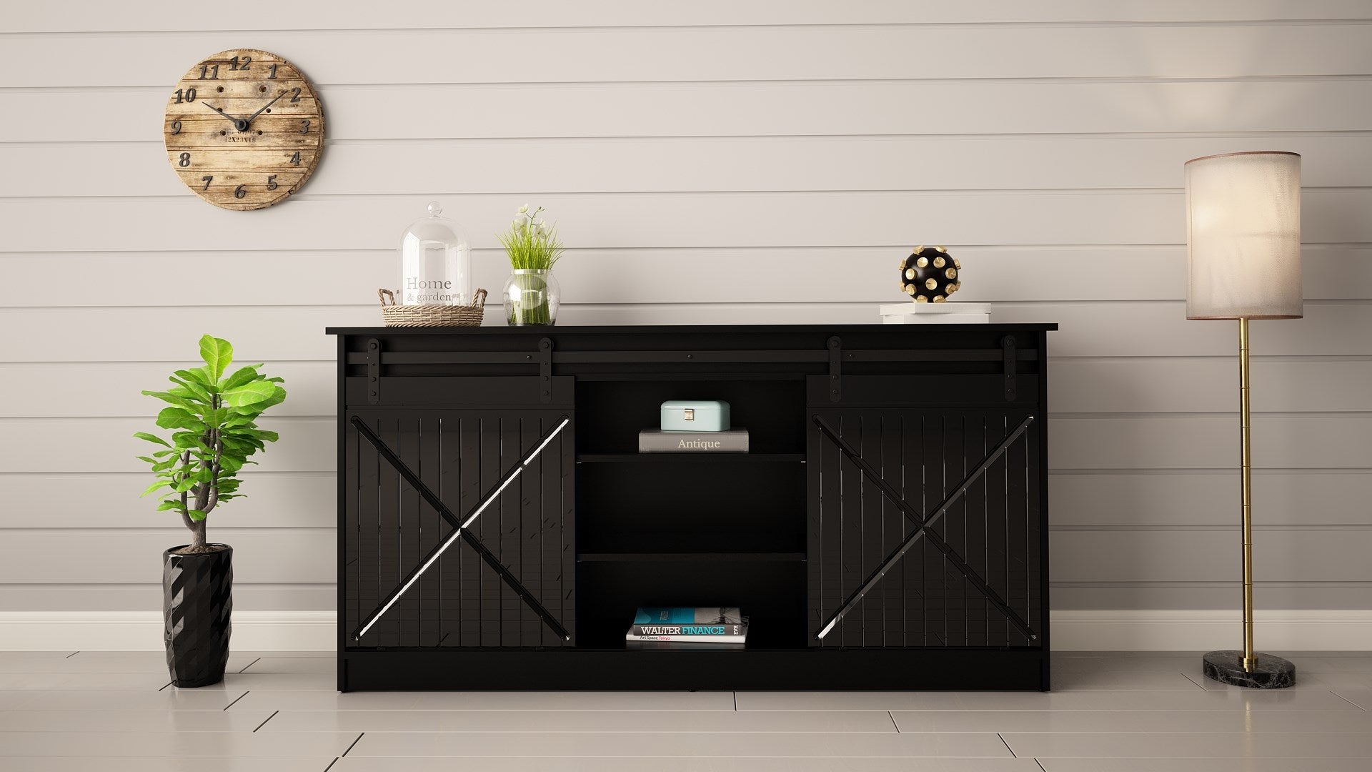 GRANERO Chest of Drawers 160x80x35 cm Black Gloss