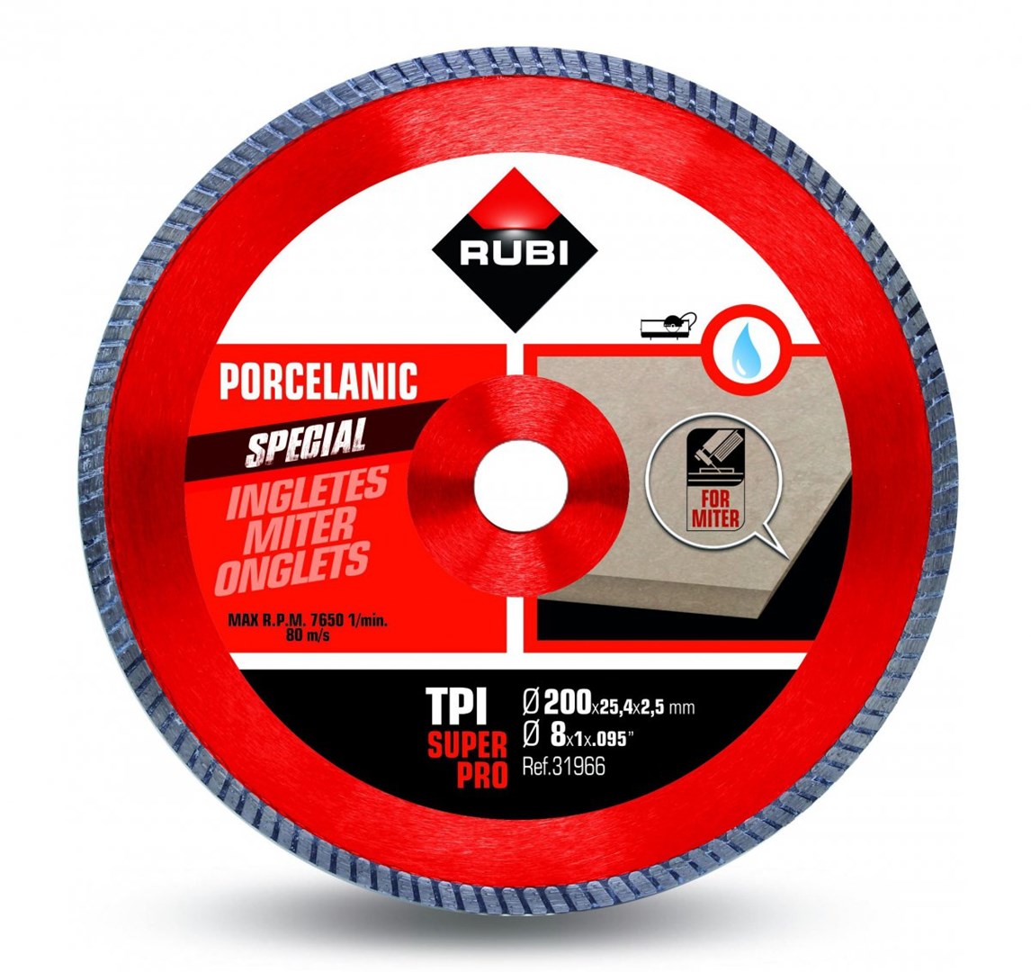 RUBI Diamond Blade TPI 250 SUPERPRO 250 mm for Porcelain Tiles