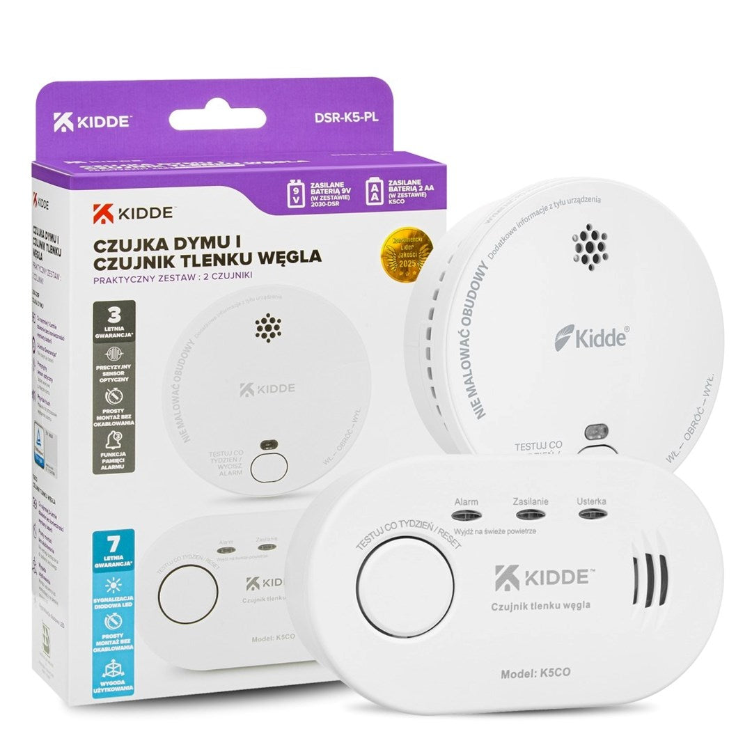 KIDDE Carbon Monoxide Detector K5CO + Smoke Detector 2030-DSR3