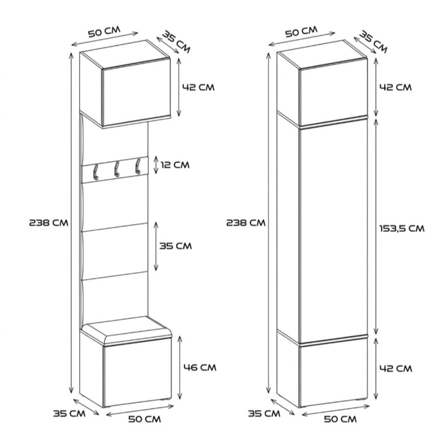 HAGA III 1SZ2W Wardrobe – Sonoma Oak