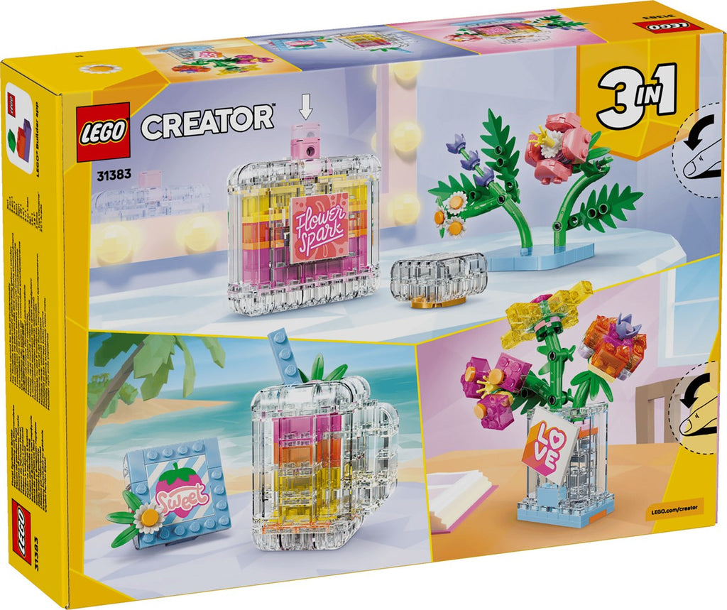 LEGO CREATOR 3 IN 1 Building Blocks Set 286 Elements for Ages 8+ Model 31383 Floral Decor Perfume Bottle