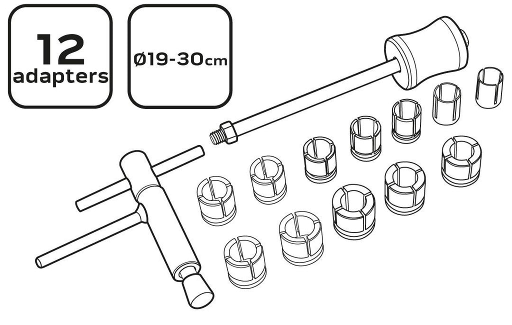 NEO tools 10-506 Mechanics Tool Set Brake Cylinder Kit 12 Adapters