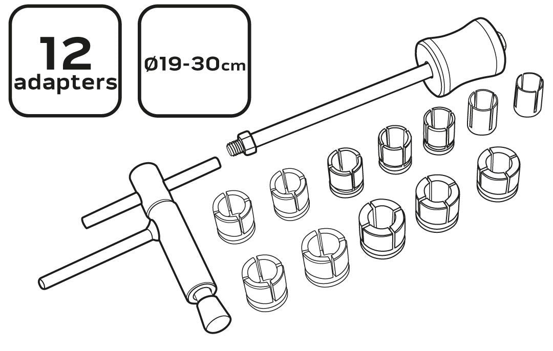NEO tools 10-506 Mechanics Tool Set Brake Cylinder Kit 12 Adapters