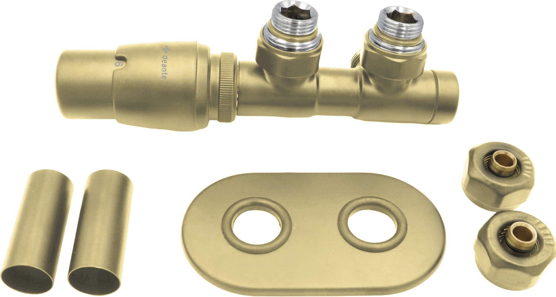 Deante Thermostatic Valve for Bathroom Radiator - Left - Ideal for Ladder Radiators
