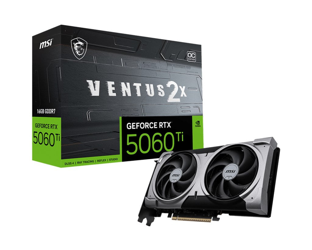 MSI RTX5060 TI 16 G Ventus 2X OC PLUS - Graphics Card - 16GB GDDR6 - HDMI - 3xDP V535-005R